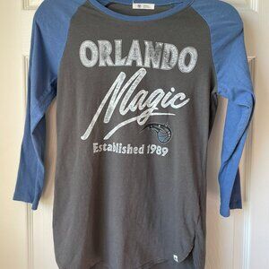 NWOT '47 Brand Women's Size S Orlando Magic Gray and Blue Raglan Top